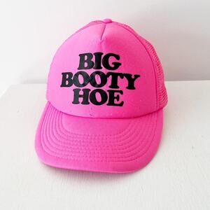 Big Booty Pink Trucker Hat, Silly Baseball Cap, Hot Pink‎